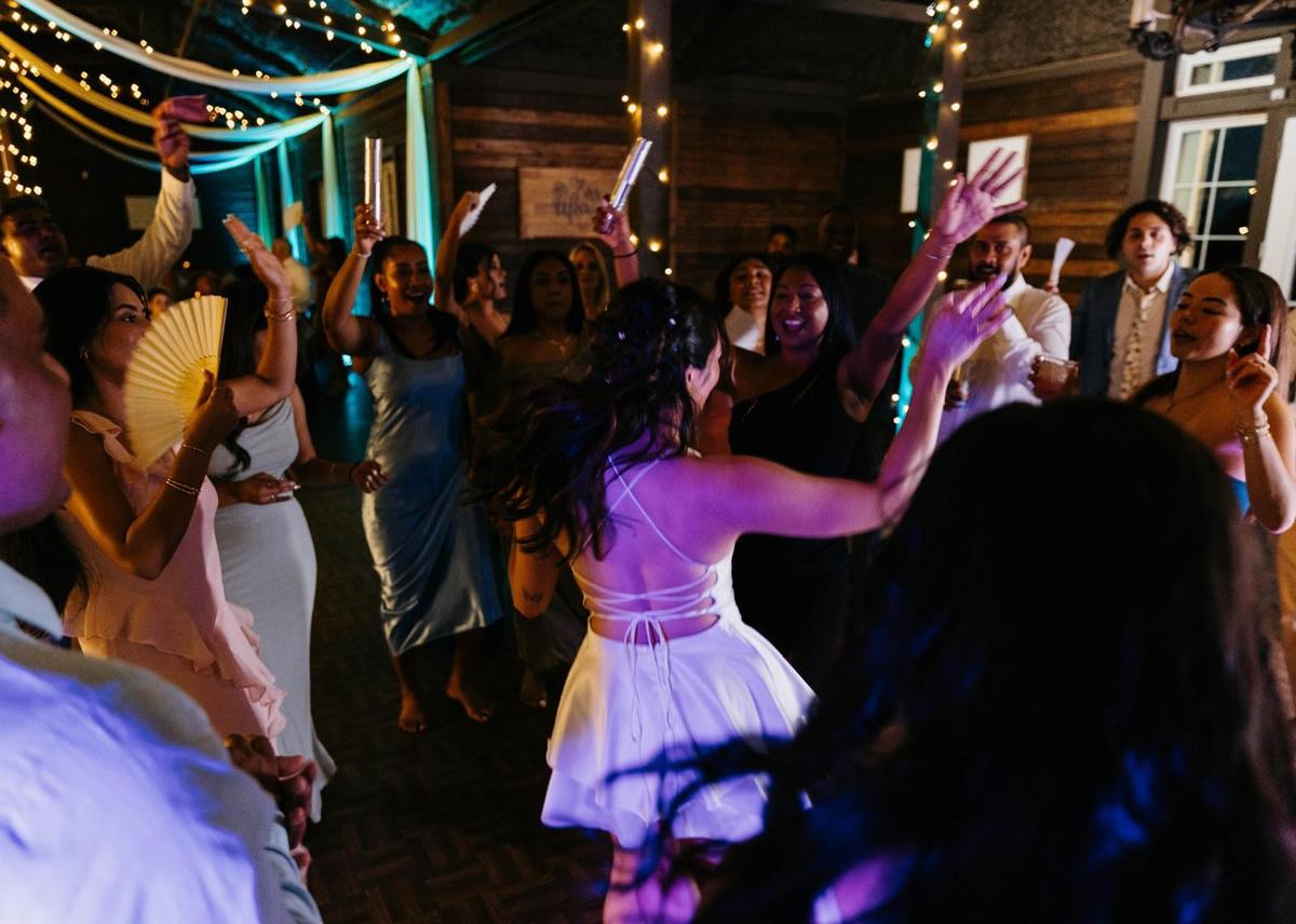 Dance floor packed at a party