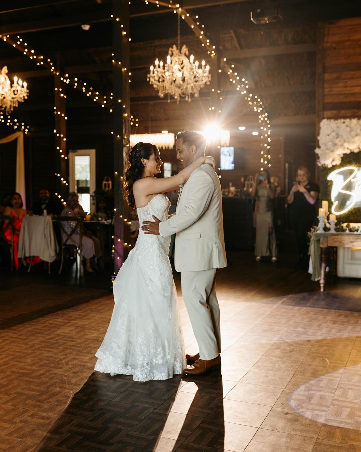 Bride and groom on the dance floor